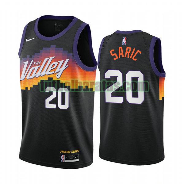 camiseta 2020 2021 dario saric 20 phoenix suns negro hombre