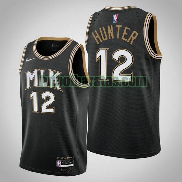 camiseta 2020 2021 de'andre hunter 12 atlanta hawks negro hombre