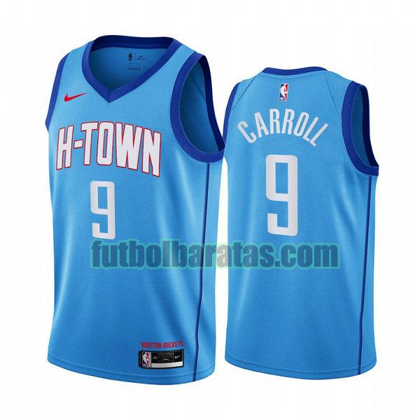 camiseta 2020 2021 demarre carroll 9 houston rockets azul hombre