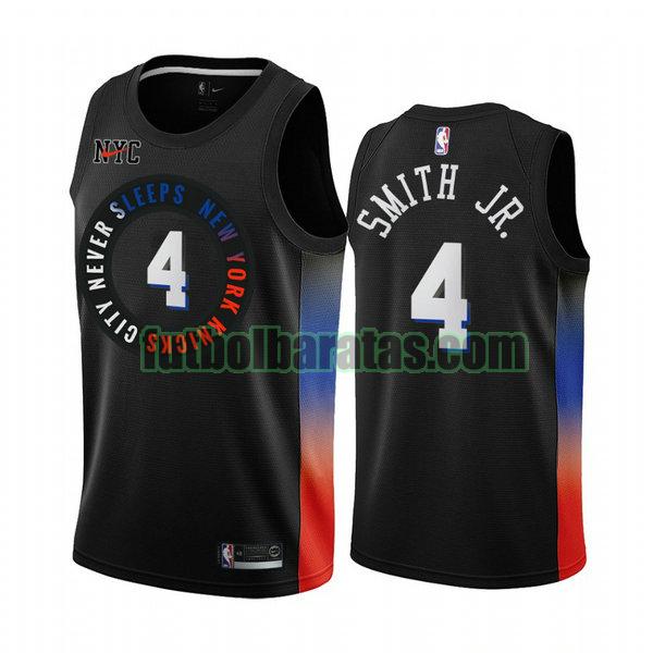 camiseta 2020 2021 dennis smith jr. 4 new york knicks negro hombre