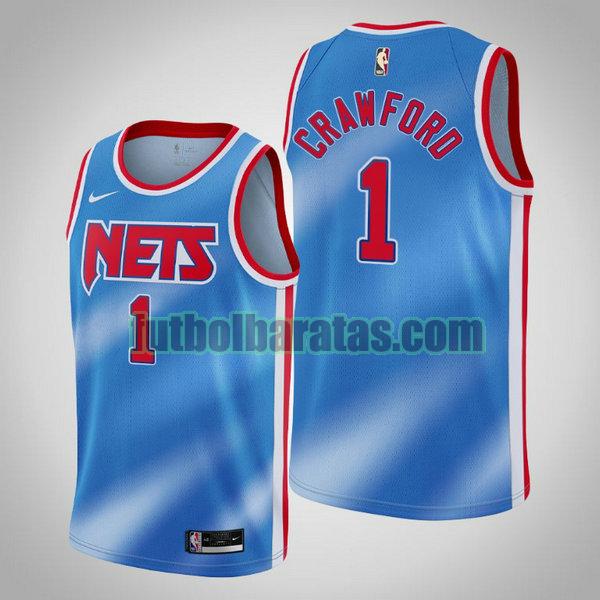 camiseta 2020 2021 jamal crawford 1 brooklyn nets azul hombre