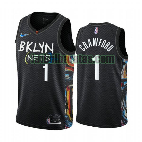 camiseta 2020 2021 jamal crawford 1 brooklyn nets negro hombre