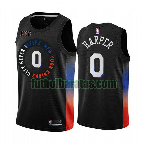 camiseta 2020 2021 jared harper 0 new york knicks negro hombre