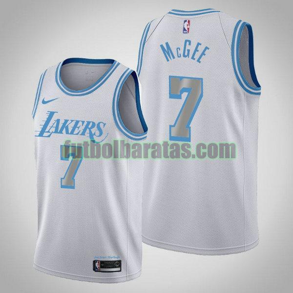 camiseta 2020 2021 javale mcgee 7 los angeles lakers blanco hombre