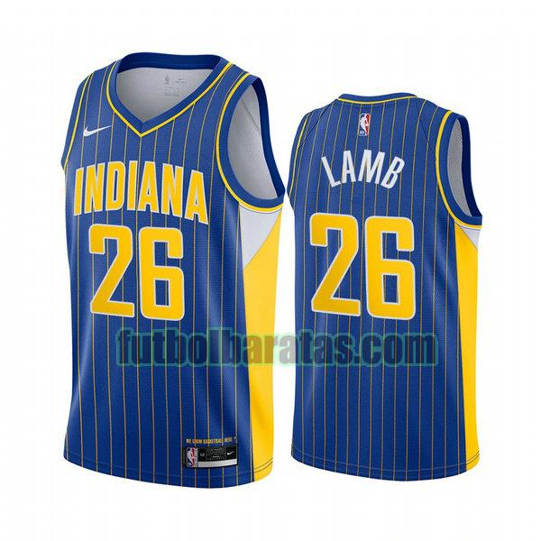 camiseta 2020 2021 jeremy lamb 26 indiana pacers azul hombre