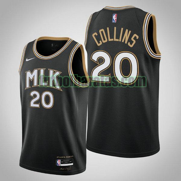 camiseta 2020 2021 john collin 20 atlanta hawks negro hombre