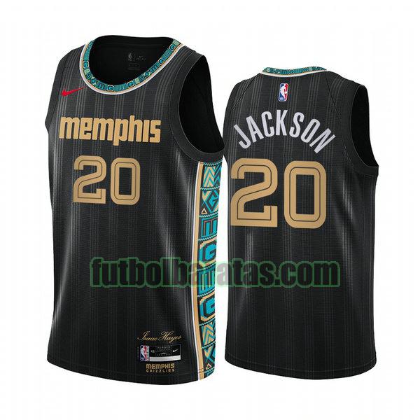 camiseta 2020 2021 john jackson 20 memphis grizzlies negro hombre