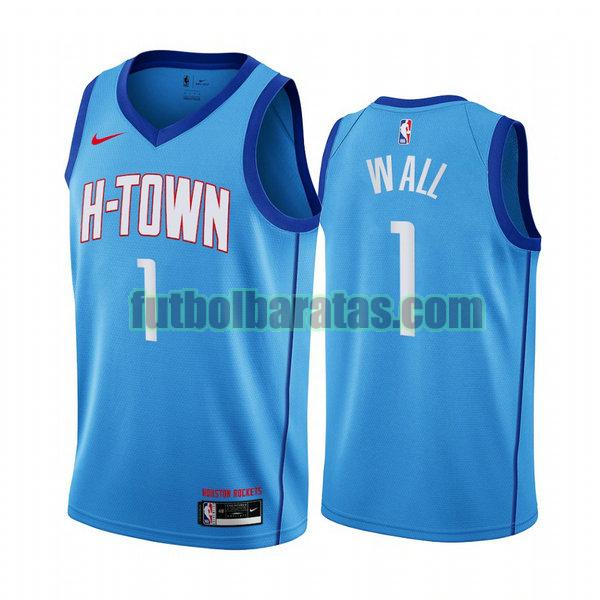 camiseta 2020 2021 john wall 1 houston rockets azul hombre