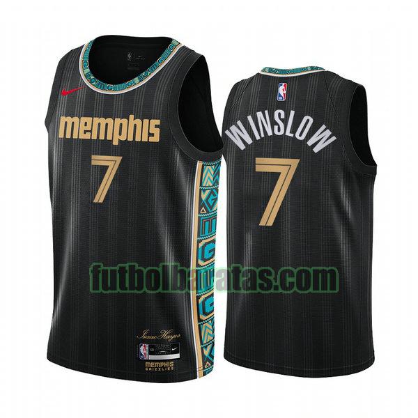 camiseta 2020 2021 justise winslow 7 memphis grizzlies negro hombre