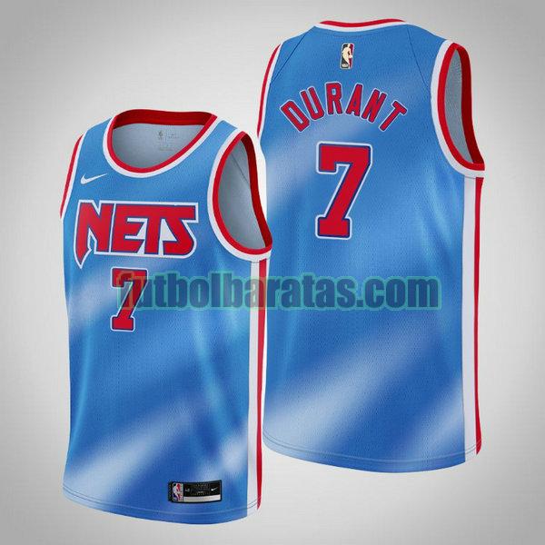 camiseta 2020 2021 kevin durant 7 brooklyn nets azul hombre