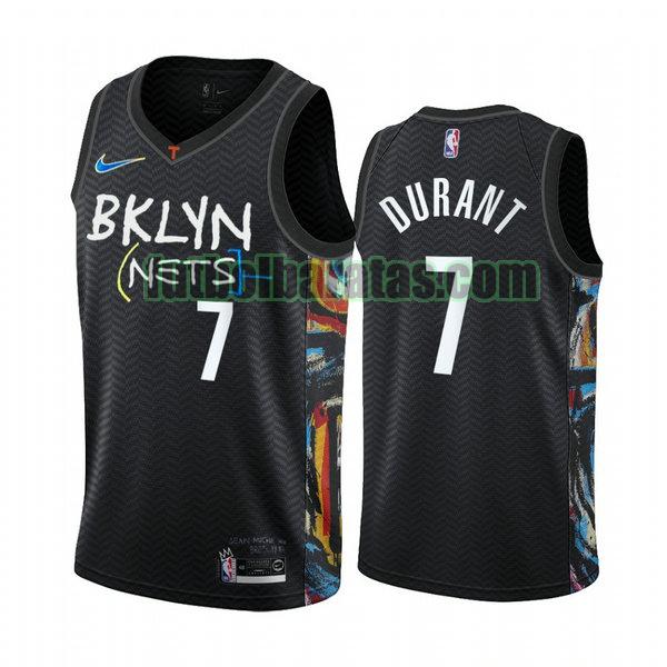 camiseta 2020 2021 kevin durant 7 brooklyn nets negro hombre