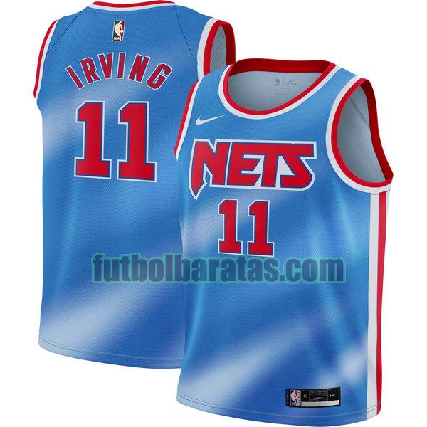 camiseta 2020 2021 kyrie irving 11 brooklyn nets azul hombre