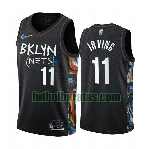 camiseta 2020 2021 kyrie irving 11 brooklyn nets negro hombre