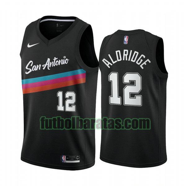 camiseta 2020 2021 lamarcus aldridge 12 san antonio spurs negro hombre