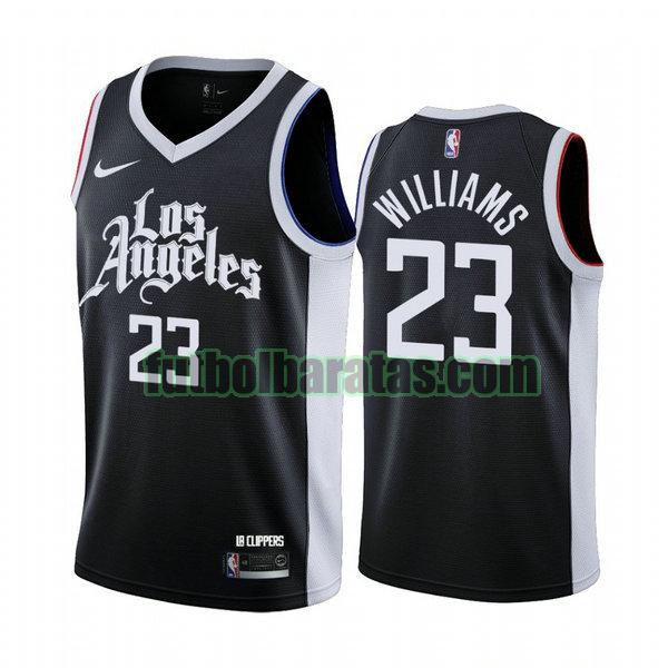 camiseta 2020 2021 lou williams 23 los angeles clippers negro hombre