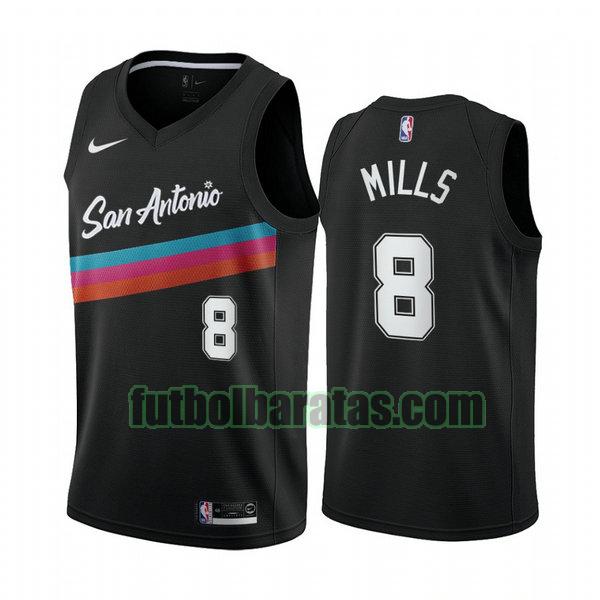 camiseta 2020 2021 patty mill 8 san antonio spurs negro hombre