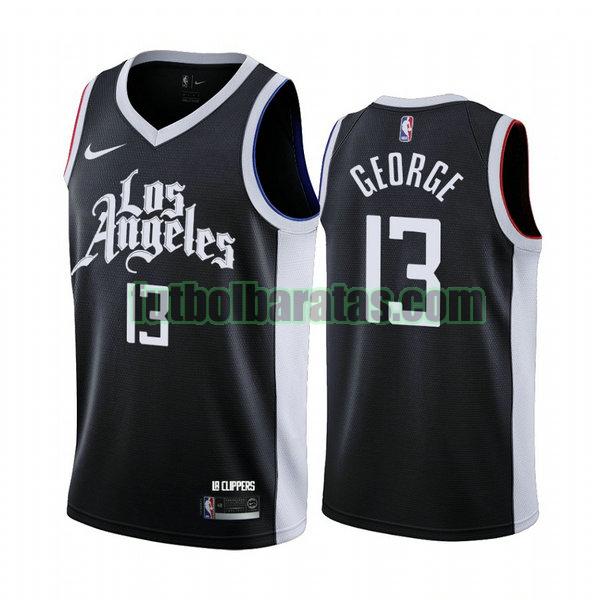 camiseta 2020 2021 paul george 13 los angeles clippers negro hombre