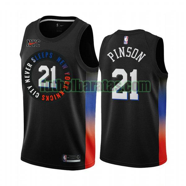 camiseta 2020 2021 pinson 21 new york knicks negro hombre