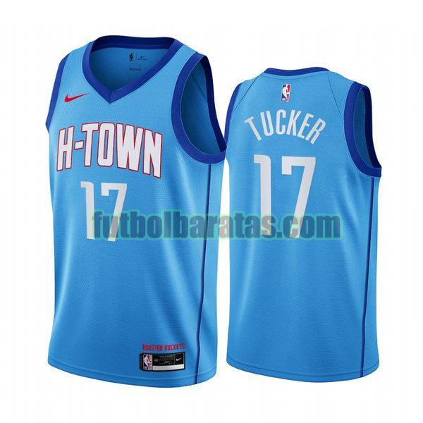 camiseta 2020 2021 pj tucker 17 houston rockets azul hombre