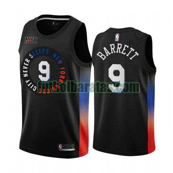 camiseta 2020 2021 r.j. barrett 9 new york knicks negro hombre