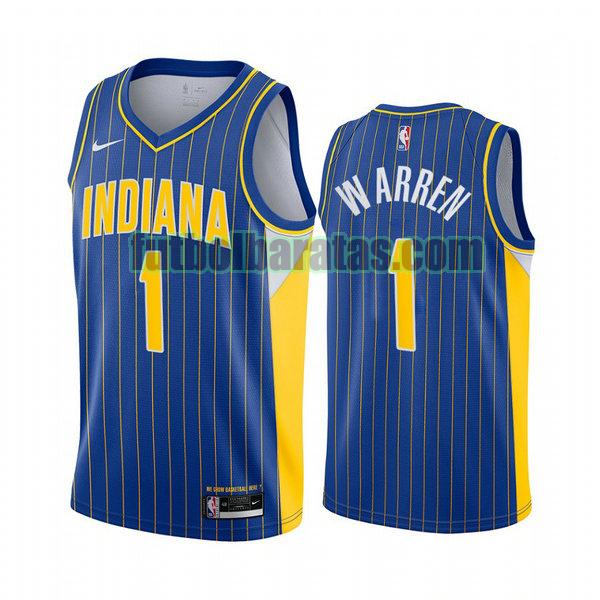 camiseta 2020 2021 t.j. warren 1 indiana pacers azul hombre