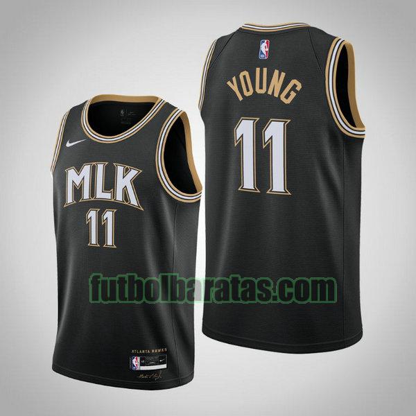 camiseta 2020 2021 trae youn 11 atlanta hawks negro hombre