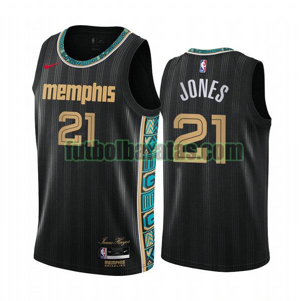 camiseta 2020 2021 tyus jones 21 memphis grizzlies negro hombre