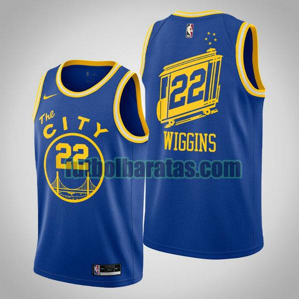 camiseta 2020 21 andrew wiggins 22 golden state warriors azul hombre