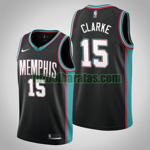 camiseta 2020 21 brandon clarke 15 memphis grizzlies negro hombre