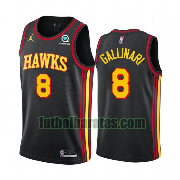 camiseta 2020 21 danilo gallinari 8 atlanta hawks negro hombre