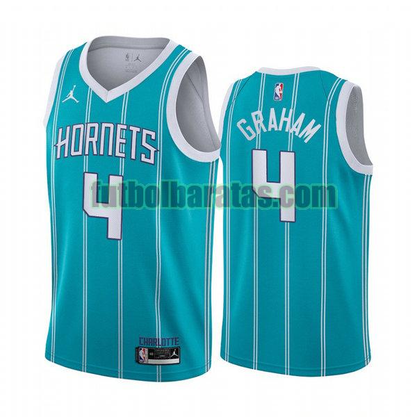 camiseta 2020 21 devonte' graham 4 charlotte hornets púrpura hombre