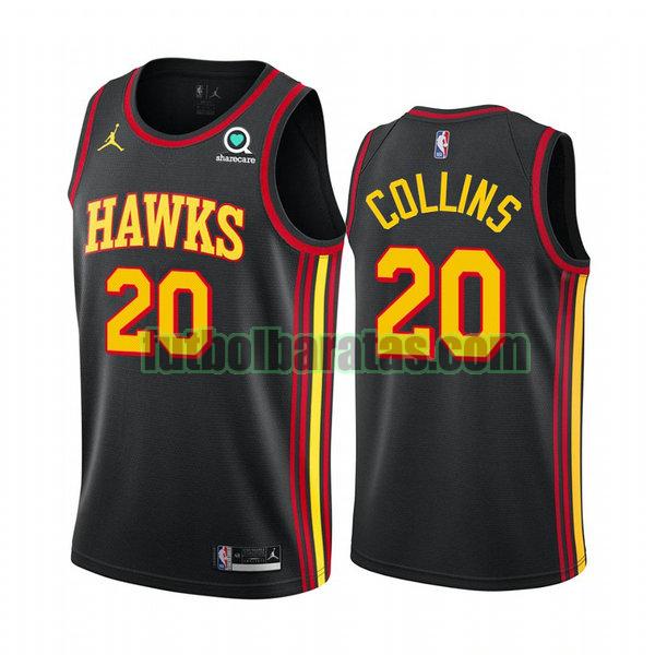 camiseta 2020 21 john collin 20 atlanta hawks negro hombre