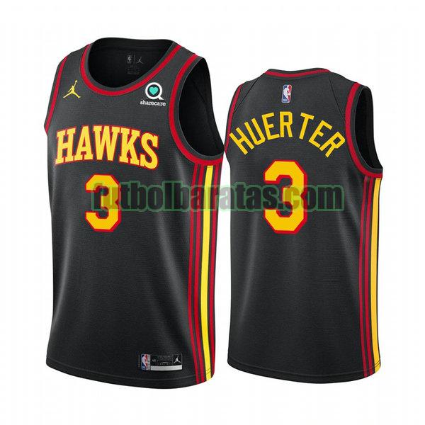 camiseta 2020 21 kevin huerter 3 atlanta hawks negro hombre