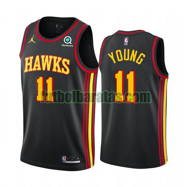 camiseta 2020 21 trae youn 11 atlanta hawks negro hombre