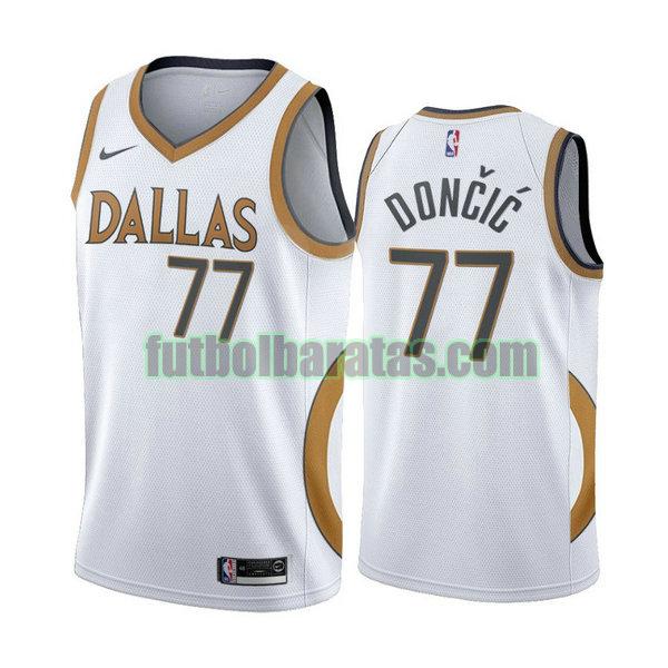 camiseta 2020 luka doncic 77 dallas mavericks blanco hombre