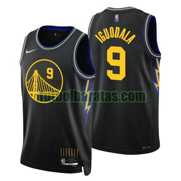 camiseta 2021-2022 andre iguodala 9 golden state warriors negro hombre