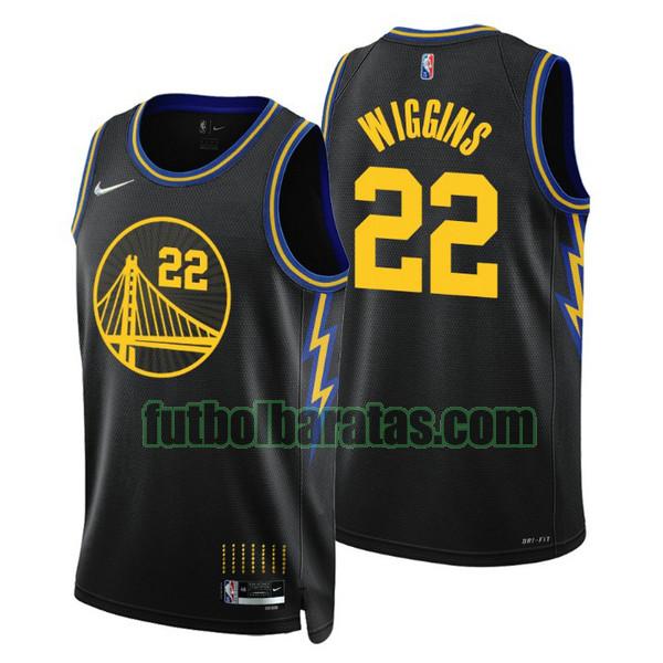 camiseta 2021-2022 andrew wiggins 22 golden state warriors negro hombre