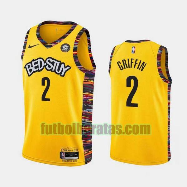 camiseta 2021-2022 blake griffin 2 brooklyn nets amarillo hombre
