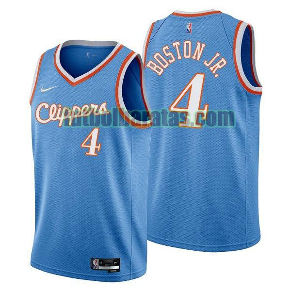 camiseta 2021-2022 brandon boston jr. 4 los angeles clippers azul hombre