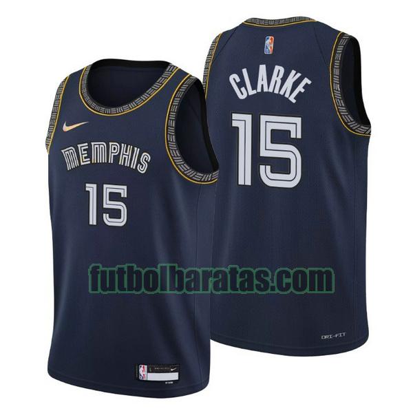 camiseta 2021-2022 brandon clarke 15 memphis grizzlies navy hombre