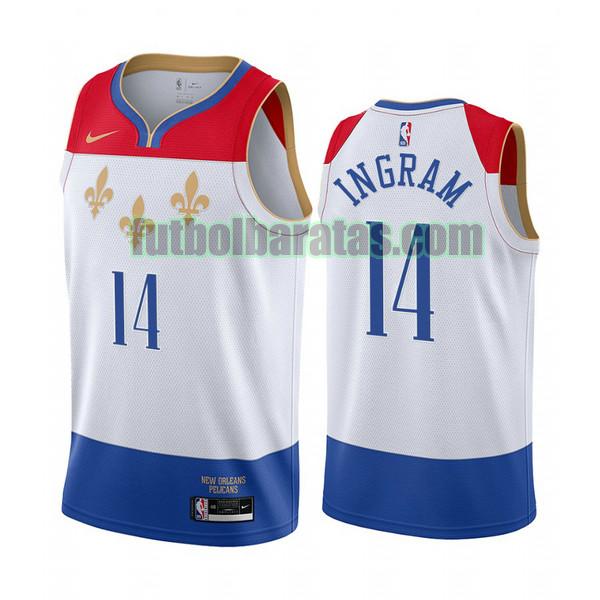 camiseta 2021-2022 brandon ingram 14 new orleans pelicans blanco hombre