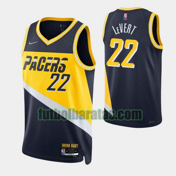camiseta 2021-2022 caris levert 22 indiana pacers navy hombre