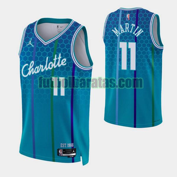 camiseta 2021-2022 cody martin 11 charlotte hornets azul hombre