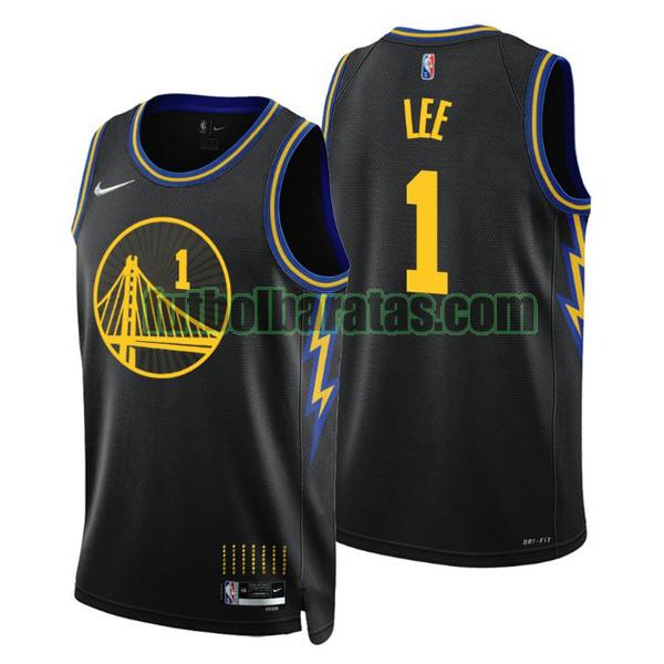 camiseta 2021-2022 david lee 1 golden state warriors negro hombre