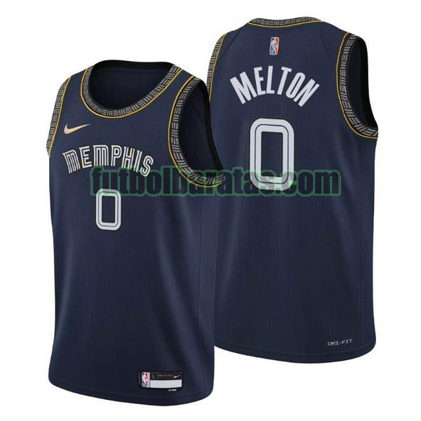 camiseta 2021-2022 de'anthony melton 0 memphis grizzlies navy hombre