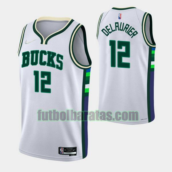 camiseta 2021-2022 delaurier 12 milwaukee bucks blanco hombre