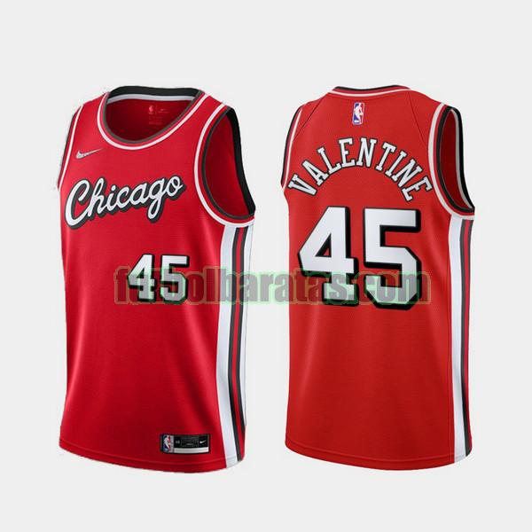 camiseta 2021-2022 denzel valentine 45 chicago bulls rojo hombre