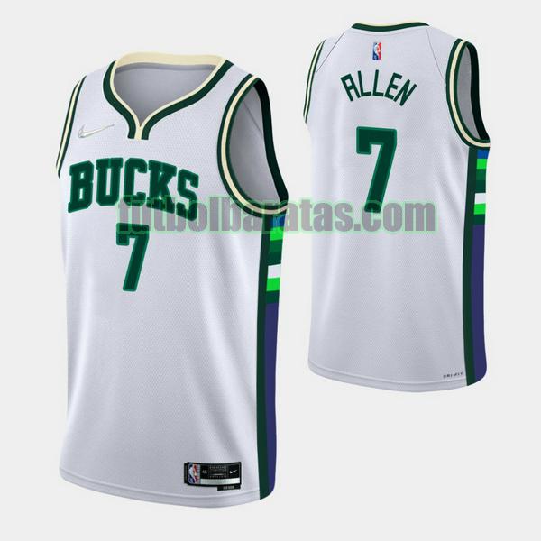 camiseta 2021-2022 dr ellen 7 milwaukee bucks blanco hombre