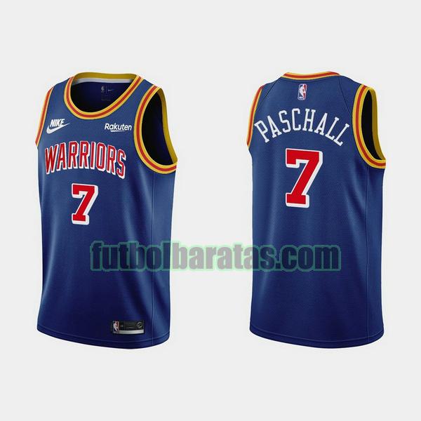 camiseta 2021-2022 eric paschall 7 golden state warriors azul hombre