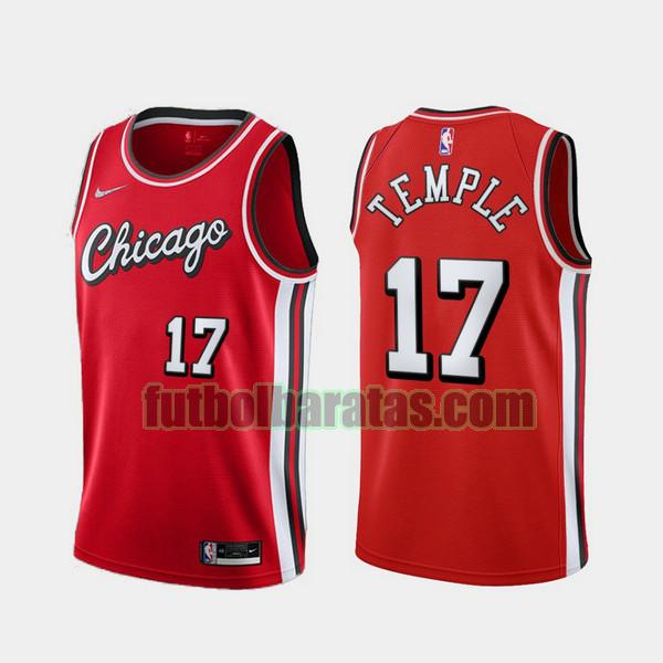 camiseta 2021-2022 garrett temple 17 chicago bulls rojo hombre